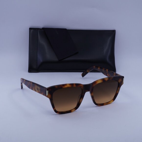 Saint Laurent SL560 003 Sunglasses Havana Square Frame, Brown Lenses - Picture 10 of 10